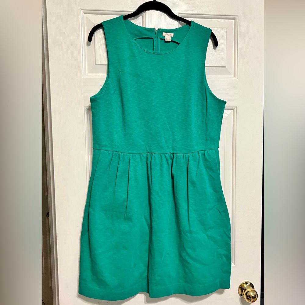 J. Crew Fit and Flare green sleeveless dress size XL EUC
